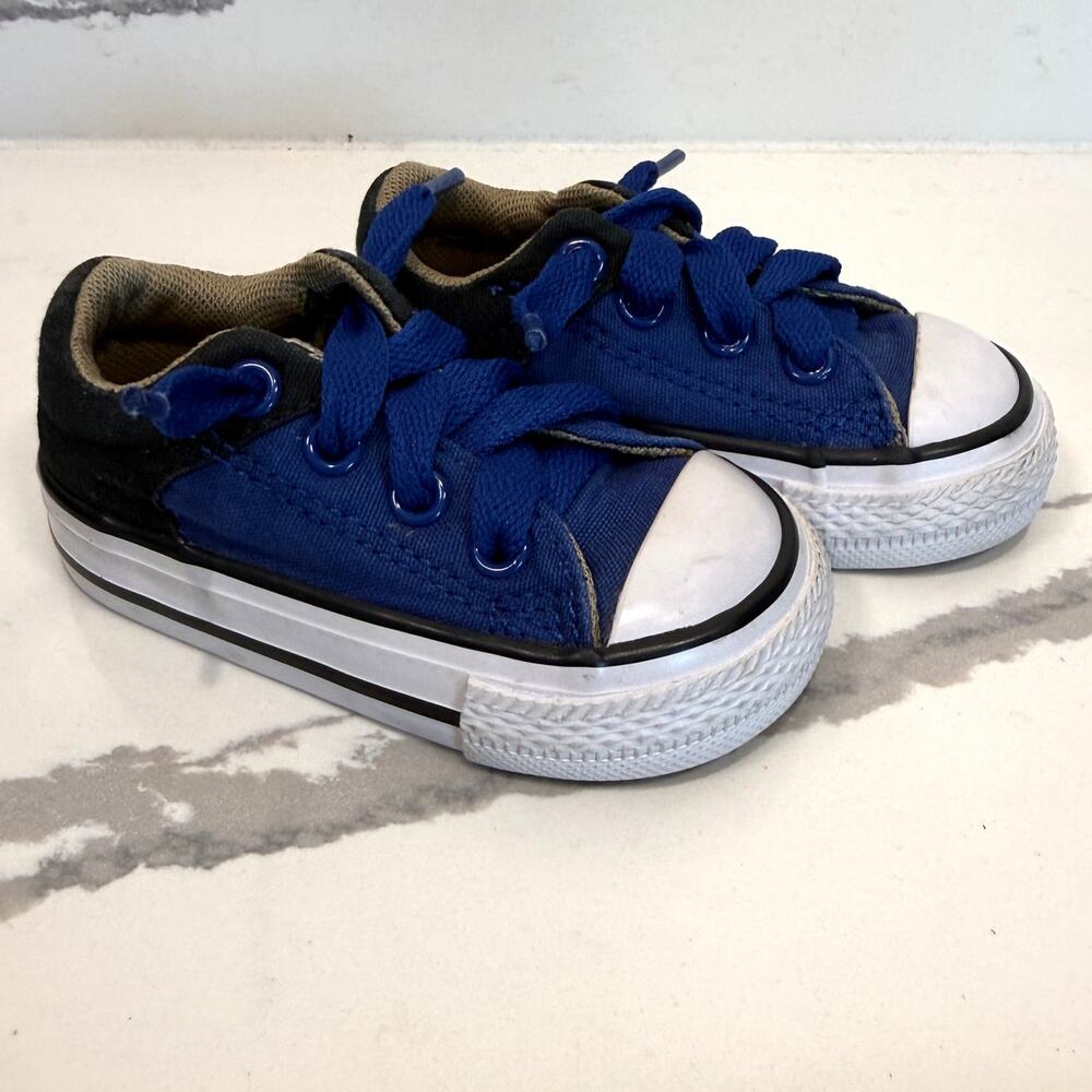 Baby Converse All Star Size 3 Blue Black Low Top Sneakers Tennis Shoes